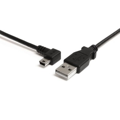 StarTech USB2HABM6LA 6ft Mini USB A to Left Angle Mini B Cable Black