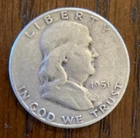 1951 Franklin Half Dollar || 90% Silver - Low cost shipping