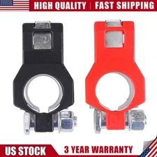 2x US Car Battery Terminal Clamp Connectors Positive Negative Release Disconnect