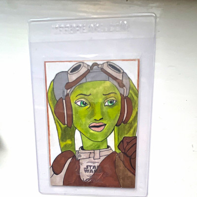 2017 Topps Star Wars Hyperspace Hera Syndulla Sketch Hard Signed Khushi 