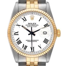 Rolex Datejust Steel Yellow Gold Buckley Dial Vintage Mens Watch 16013