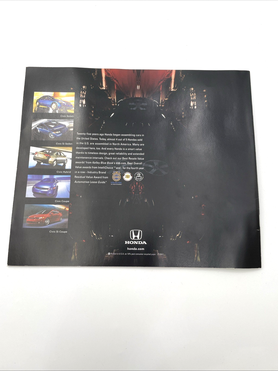 2008 Honda Civic Sedan & Si Hybrid DX LX Dealer Sales Brochure