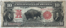 1901 $10 Bison Legal Tender Note Only LIGHTLY CIRCULATED No problems VF+
