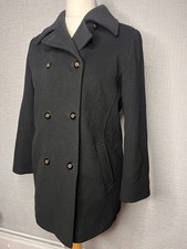 M&S Women’s Black Long Sleeved Coat, Size 12 Petit