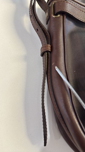 Burberry Exploded Check Pattern Leather Trim Canvas Lining hobo - Picture 3 of 14