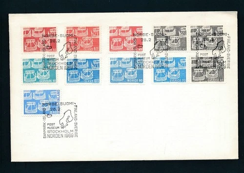 D481700 Norway Denmark Iceland Sweden Finland Nordic Issues FDC Sailing 1969