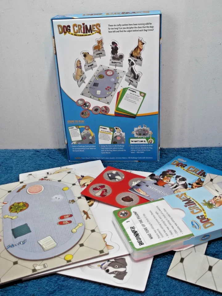 DOG CRIMES - LOGIC GAME - AGE 8+ - UNUSED, CONTENTS SEALED, RARE - Image 2 of 4