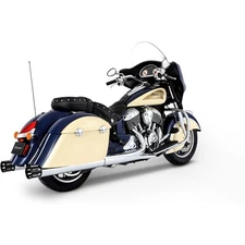 Rinehart Chrome 4 in. Slip-On Mufflers w/Black Slot End Caps - 500-0502-Slot