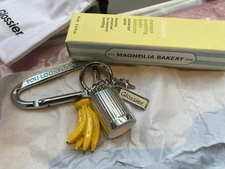 Glossier Banana Pudding Balm Dotcom + Banana & Cap Charm Keychain NEW Sold Out!