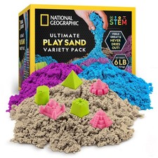 National Geographic 6 Lb. Moon Sand Combo Pack - 2 Lbs. Each of Blue, Purple ...