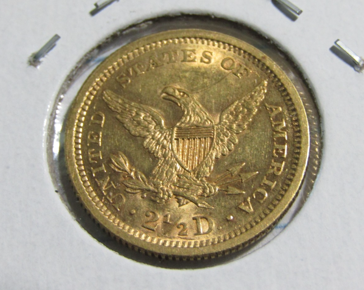 1861-P $2 1/2 Liberty Gold Quarter Eagle New Reverse Civil War