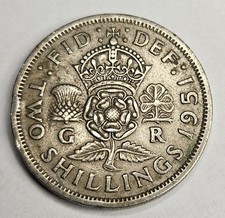 1951 Great Britain 2 Two Shillings - British Coin - Copper Nickel - World - L2