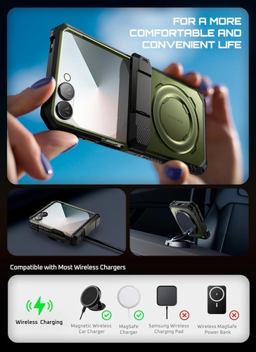 For Samsung Galaxy Z Flip 7 Magnetic Case, SUPCASE Rugged Cover + Screen + Stand - Picture 38 of 54