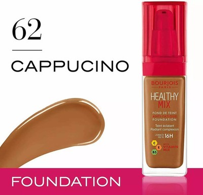 3x Bourjois Healthy Mix Anti-Müdigkeit mit Vitamin Mix Foundation 62 Cappuccino