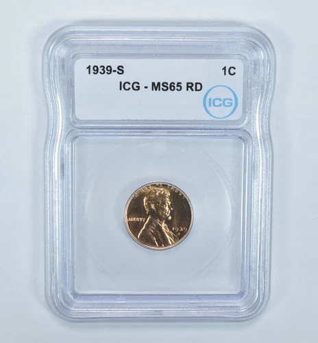 1939-S Lincoln Wheat Cent MS65 RD ICG