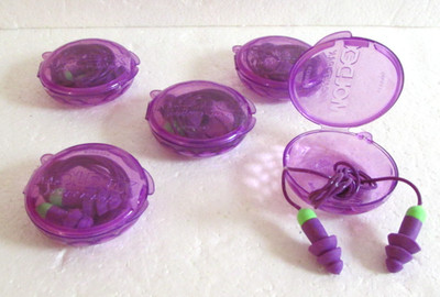 5 PAIR MOLDEX ROCKETS 6405 REUSABLE  EAR PLUGS CORDED WITH CASE NRR 27 USA MADE!