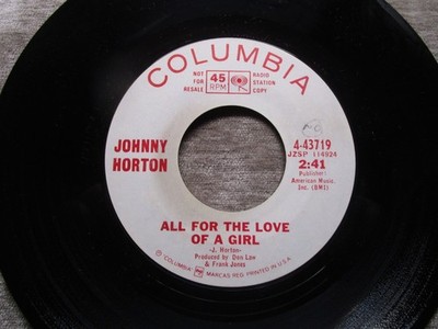 Johnny Horton, Sam Magee / All For The Love Of A Girl    PROMO
