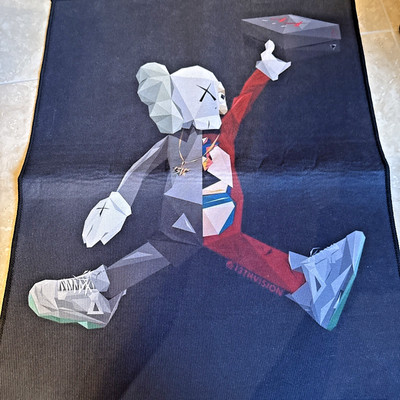 Kaws  Jordan 4 Hyper Custom Rug wall Art 31 1/2'' X 23'' New