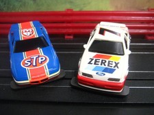 NEW Tyco TCR chassis 43 STP and 7 Zerex Nascar Race Team Cars
