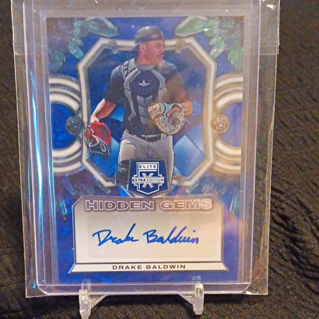 Panini 2023 Elite Extra Drake Baldwin Braves Hidden Gems Blue Auto RC
