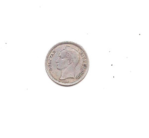 1954 Venezuela Silver 25 Centimos----Very Strong Details!!