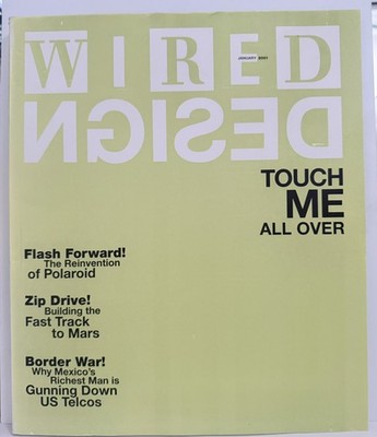 2001 JANUARY WIRED MAGAZINE - TOUCH ME ALL OVER NICE green COVER, Polaroid