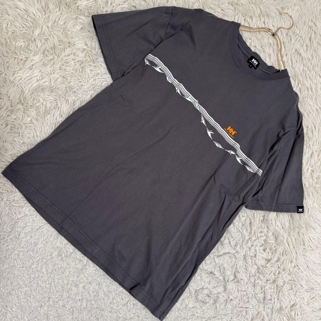 Helly Hansen Penguin Pattern T-Shirt Gray L Casual Illustration