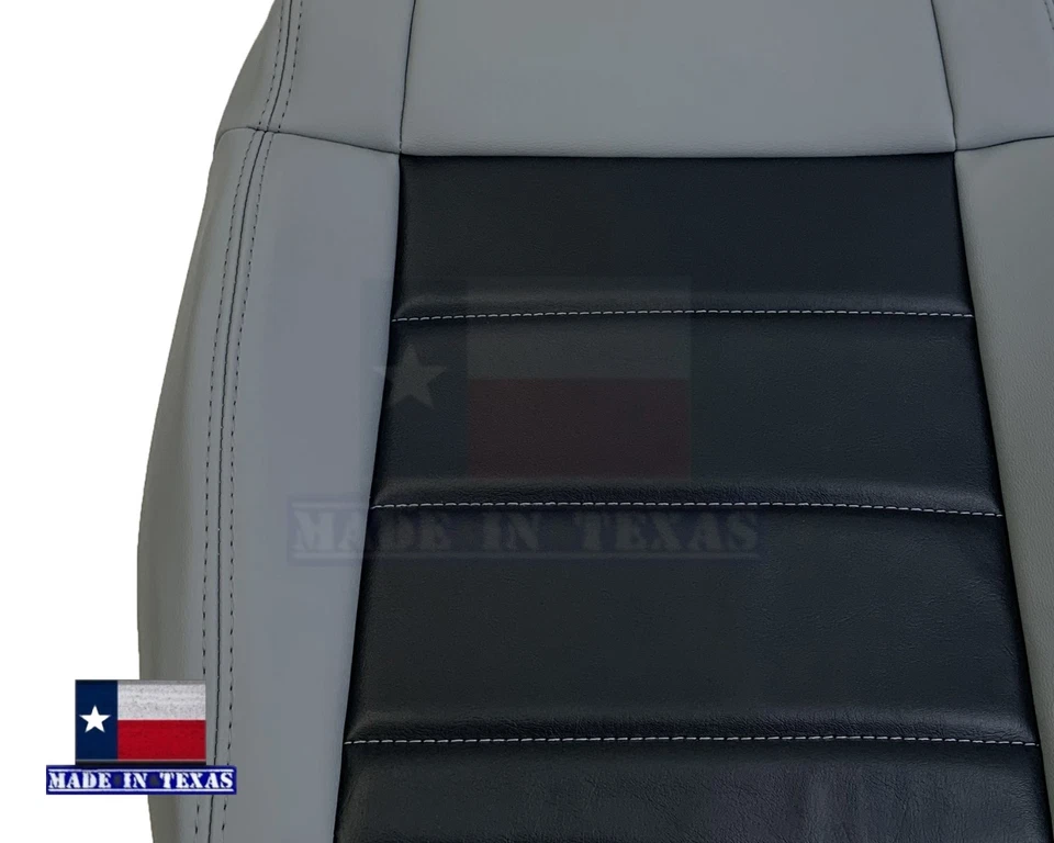 Jeep Wrangler 2008-2010 lado conductor pasajero Syn. Funda de asiento de cuero gris Foto 3 de 4