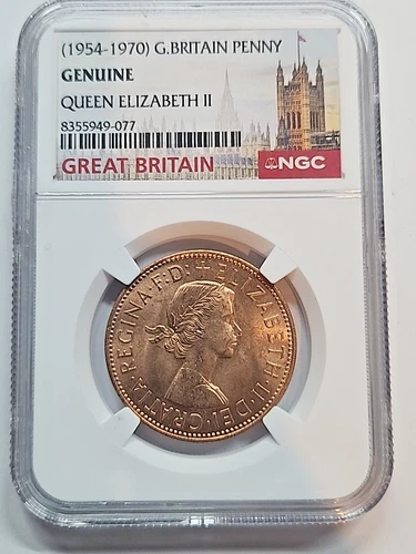 🇬🇧 1962 Great Britain Penny 1d Elizabeth II NGC