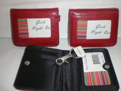 SET OF 3 RED Fairview GIRLS' NIGHT OUT Key Chain Wallet