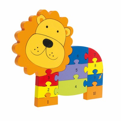 NICI Zahlenpuzzle Löwe Lernspielzeug Spielzeug Orange Tree Toys Holz Bunt 46013
