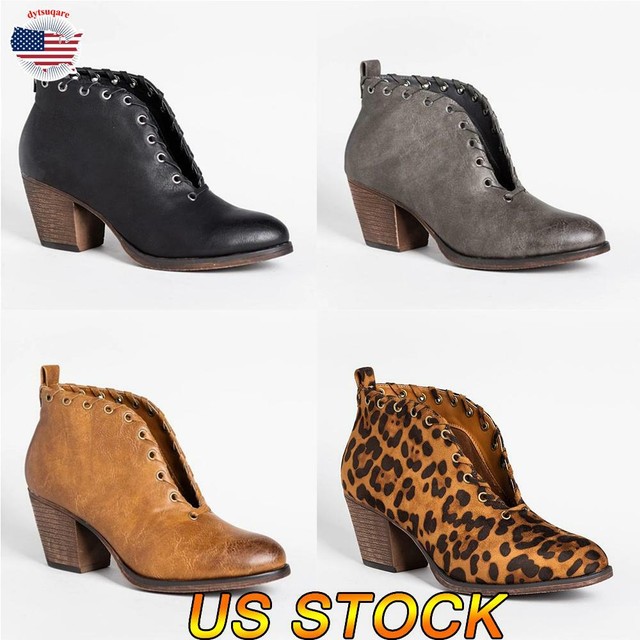 mid heel leather boots