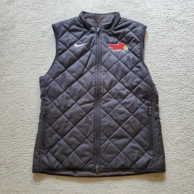 Nike Illinois State University Redbirds Vest Mens Medium Black Quilted Soccer
