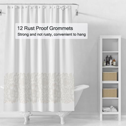 Peva Shower Curtain Liner,5G Shower Liners with 12 Rustproof Metal ...