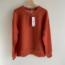 Smartwool Mens Crewneck Pullover Sweatshirt Sweater Size S Orange Outdoor Casual