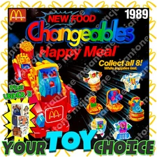 McDonald's 1989 NEW FOOD CHANGEABLES Food ROBOT Transformer YOUR Toy CHOICE