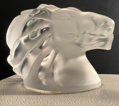 Lalique Frosted Lion Head Paperweight With Lalique Box 1 Of My 400+ Listings