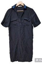 Mango Tennis Lightweight Pockets Collared T Shirt Smock Dress Size M 12 14 Blue