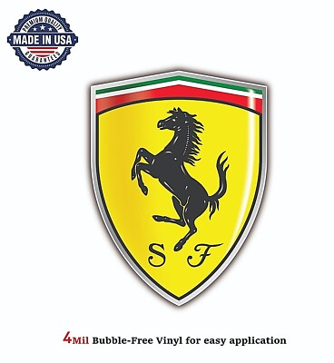 FERRARI ITALY RACING AUT VINYL DECAL STICKER CAR BUMPER 4MIL BUBBLE FREE US MADE