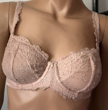 New VINTAGE Victoria s Secret clear sequins 36C unlined demi bra