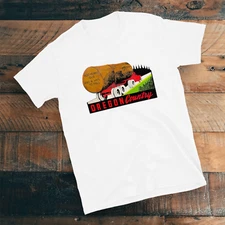 Oregon T Shirt Vintage 1948 Oregon Country Timber Logging State Postcard Graphic