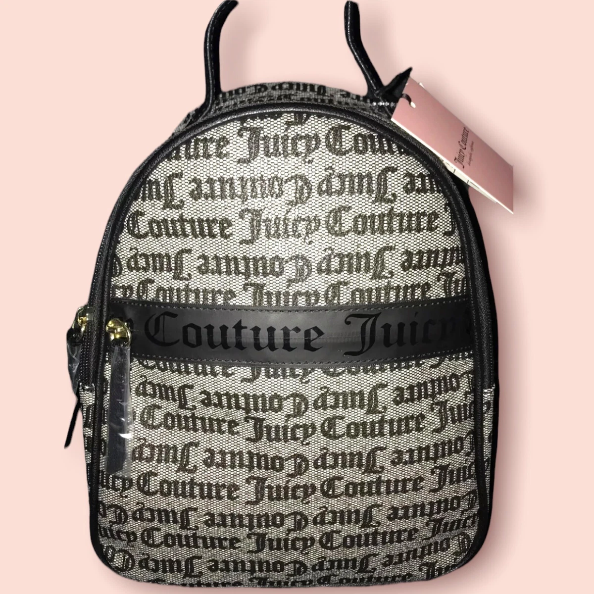 Juicy Couture Juicy Couture Black Monogram Mini Backpack