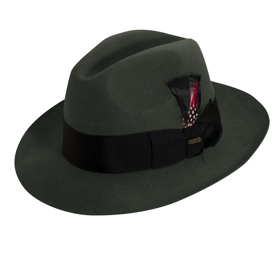 SCALA CLASSICO * MENS WOOL GREY FEDORA HAT * XL * NEW LINED DRESS SUIT GODFATHER