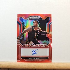 2022-23 Prizm Draft Picks Basketball Savion Flagg Penmanship RED 191/199 AUTO