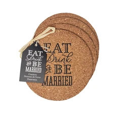 Kate Aspen 'Eat Drink & Be Married' Cork Coasters Wedding Shower Lot of 48