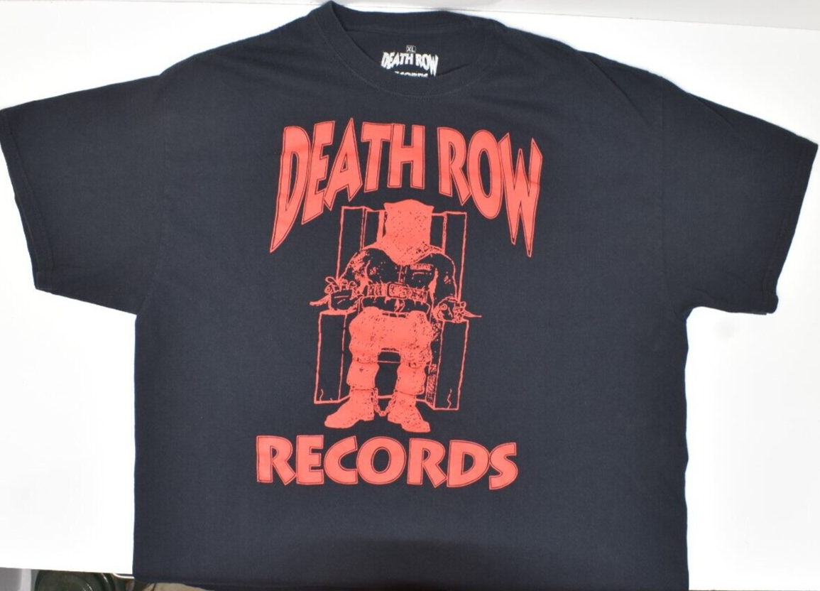 FILA T shirt rap Death Row Records giovane donna XL nero rosso 2019 44" petto usata in ottime condizioni