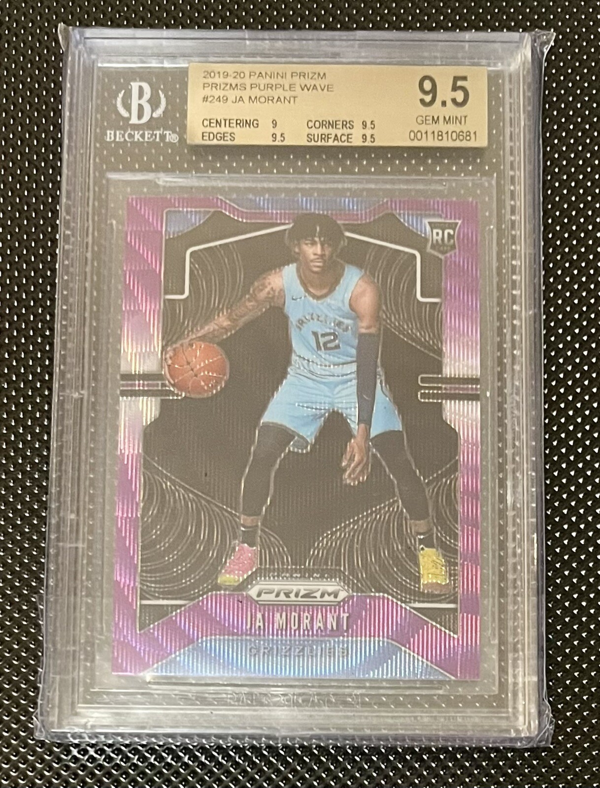 2019-20 Panini Prizm Ja Morant Purple Wave Prizm Rookie Card RC BGS 9.5