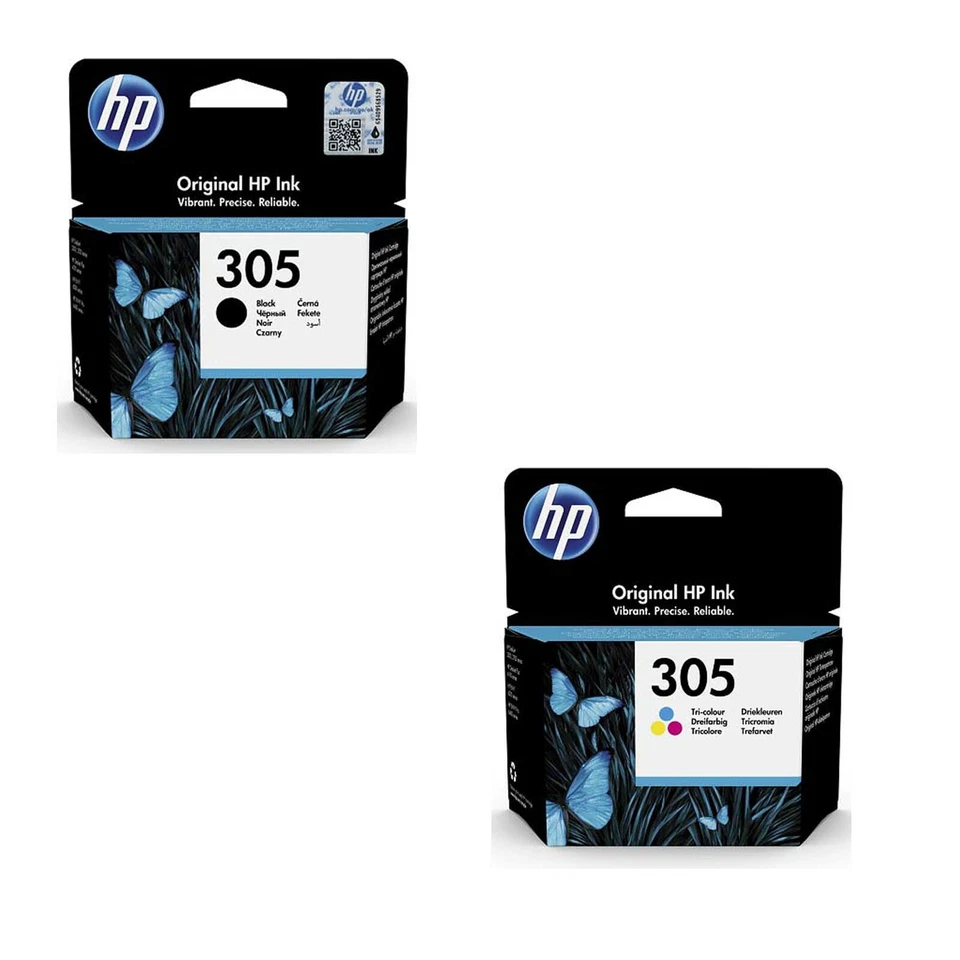 KIT 1 2 3 CARTUCCE ORIGINALI HP 305 BK TRICOLORE 3YM61AE 3YM60AE