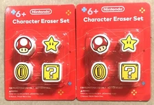 Nintendo Character Eraser Set Limited Edition Promotional Item Lot Of 2 Sets NEW