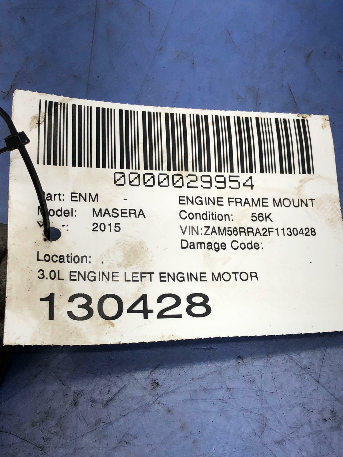 2013-2017 MASERATI QUATTROPORTE 3.0L ENGINE LEFT ENGINE MOUNT BRACKET 6700036290